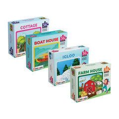 Type of Houses Jigsaw Puzzle Combo (Set of 4) - Fun & Learning Games for kids