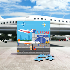 Travel with Mittimate Jigsaw Puzzle Combo (Set of 2 - Airport and Metro Station)- Fun & Learning Games for kids