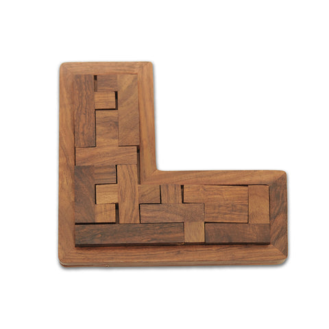 Buy Wooden Brain Teaser L Shaped Pentomino Puzzle – Mittimate