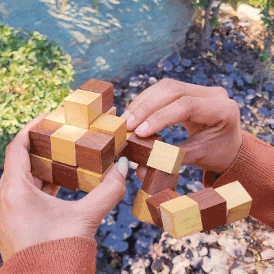 Snake Cube Puzzle 2.5″ | Wooden Brain Teaser Games | Fun & Learning