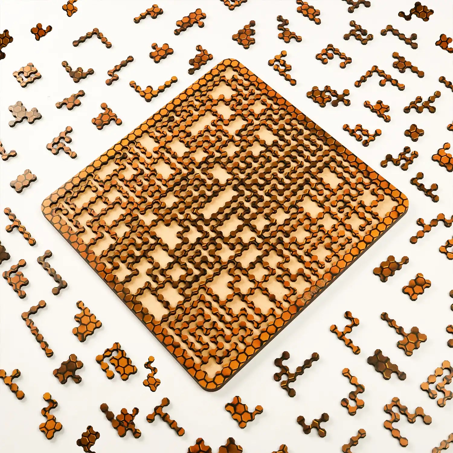 Honeycomb Fractal Puzzle I Challenging Puzzles for Kids for 6 Year Old and Above I MDF Wooden Puzzle I 99 Pieces