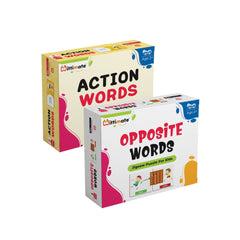 Action Word & Opposite Words Combo Puzzle (Set of 2) - Fun & Learning Games for kids