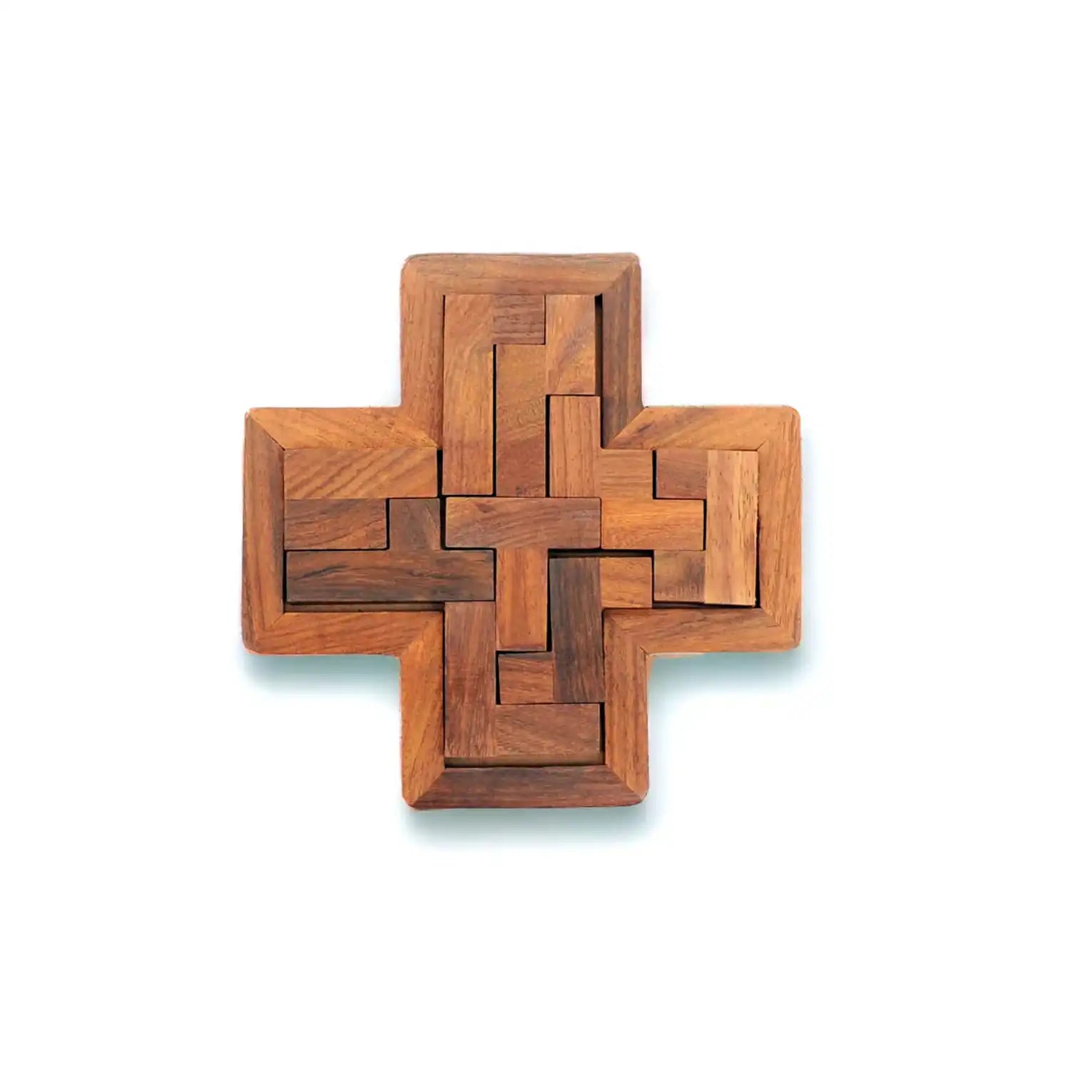 Engaging Wooden Cross Pentomino Puzzle | Mittimate