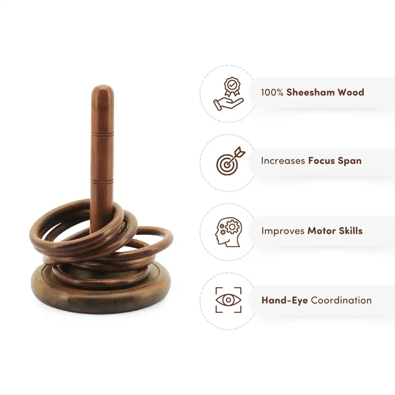 Buy Brain Teaser Wooden Toss and Ring Game I 6 To 10 Yr Kid – Mittimate