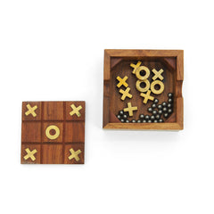2 in 1 solitaire Wooden Tic Tac Toe | Brain Teaser Games | Fun & Learning