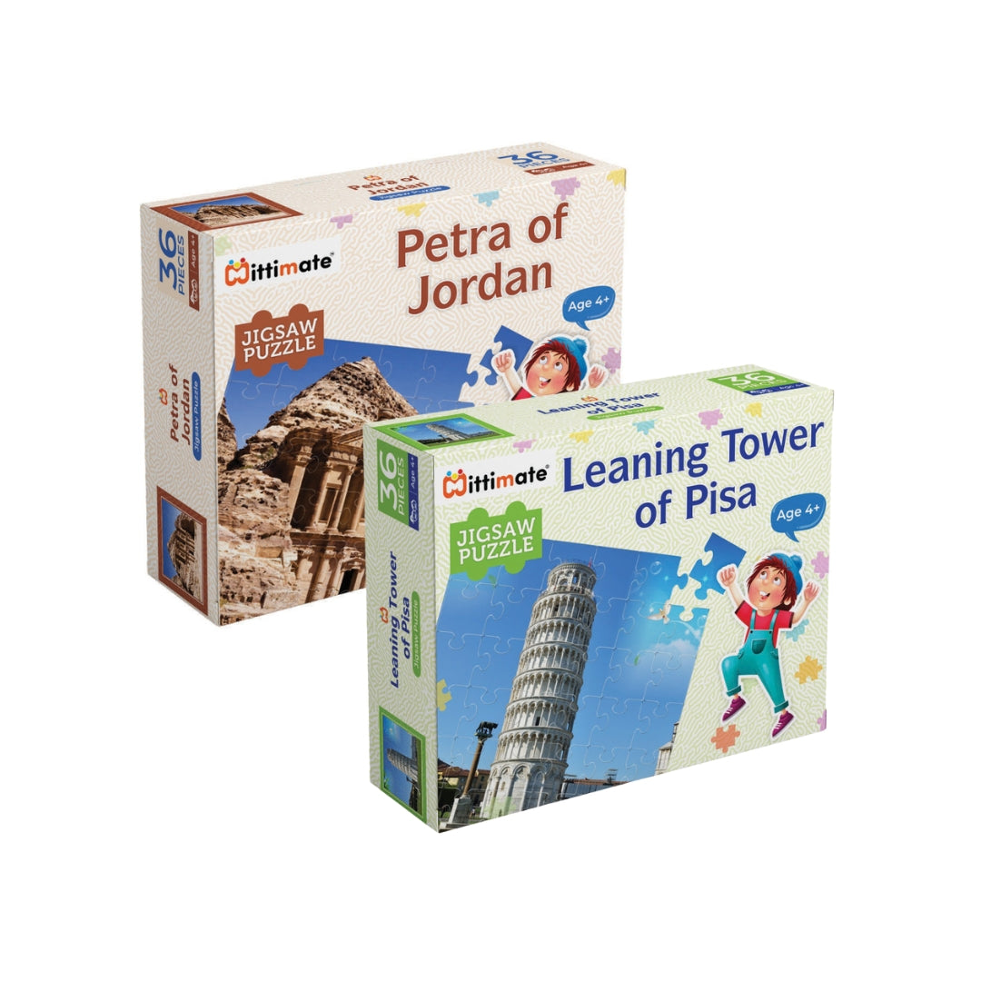 World Monuments Jigsaw Puzzle Combo (Set of 2) - Fun & Learning Games for kids