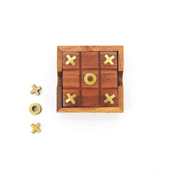 2 in 1 solitaire Wooden Tic Tac Toe | Brain Teaser Games | Fun & Learning