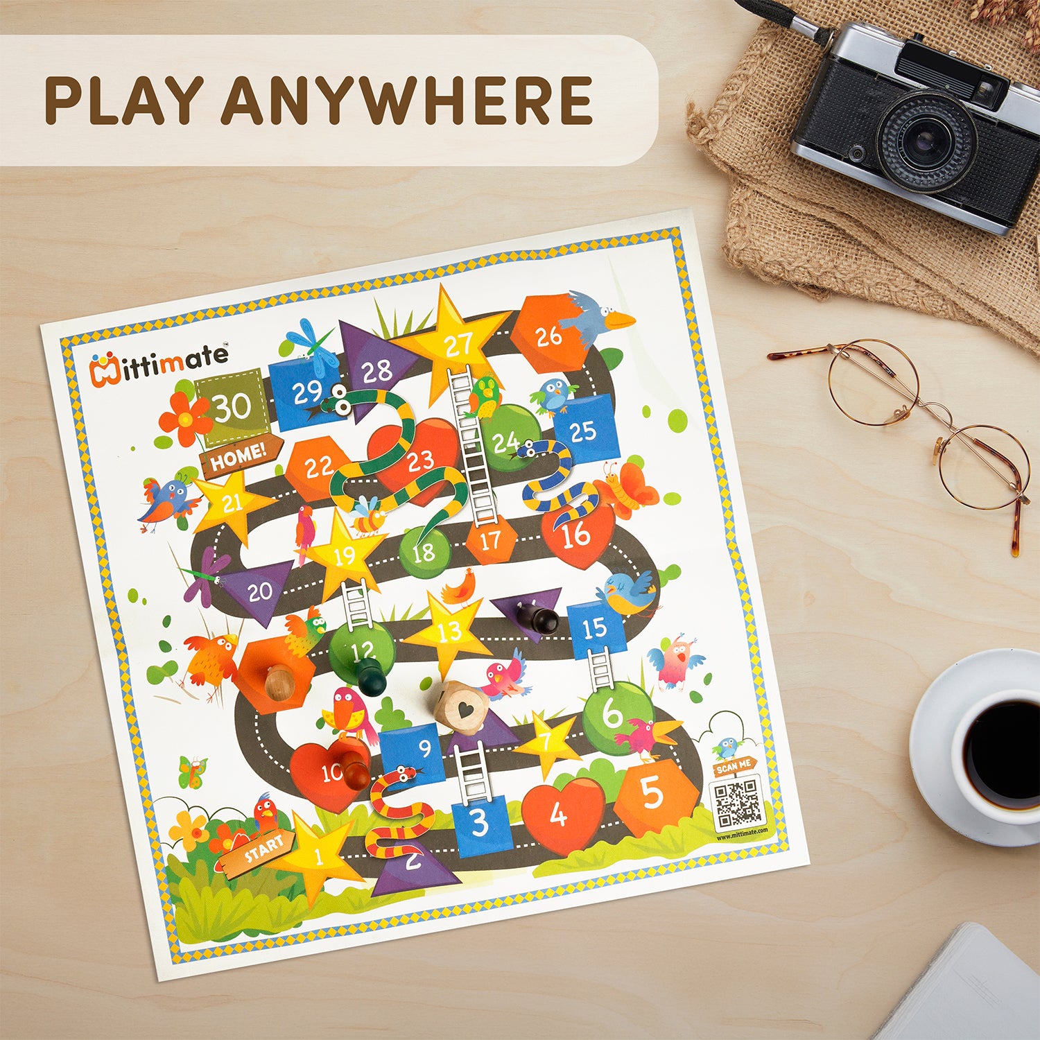 Buy Shapes & Ladder Board Game | Saanp Seedi | Learn Shapes | Mittimate